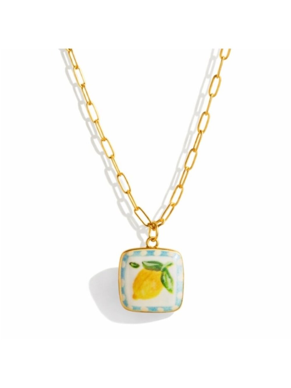 New! Lemon Fields Gold Paperclip Chain Necklace NWOT (2017)